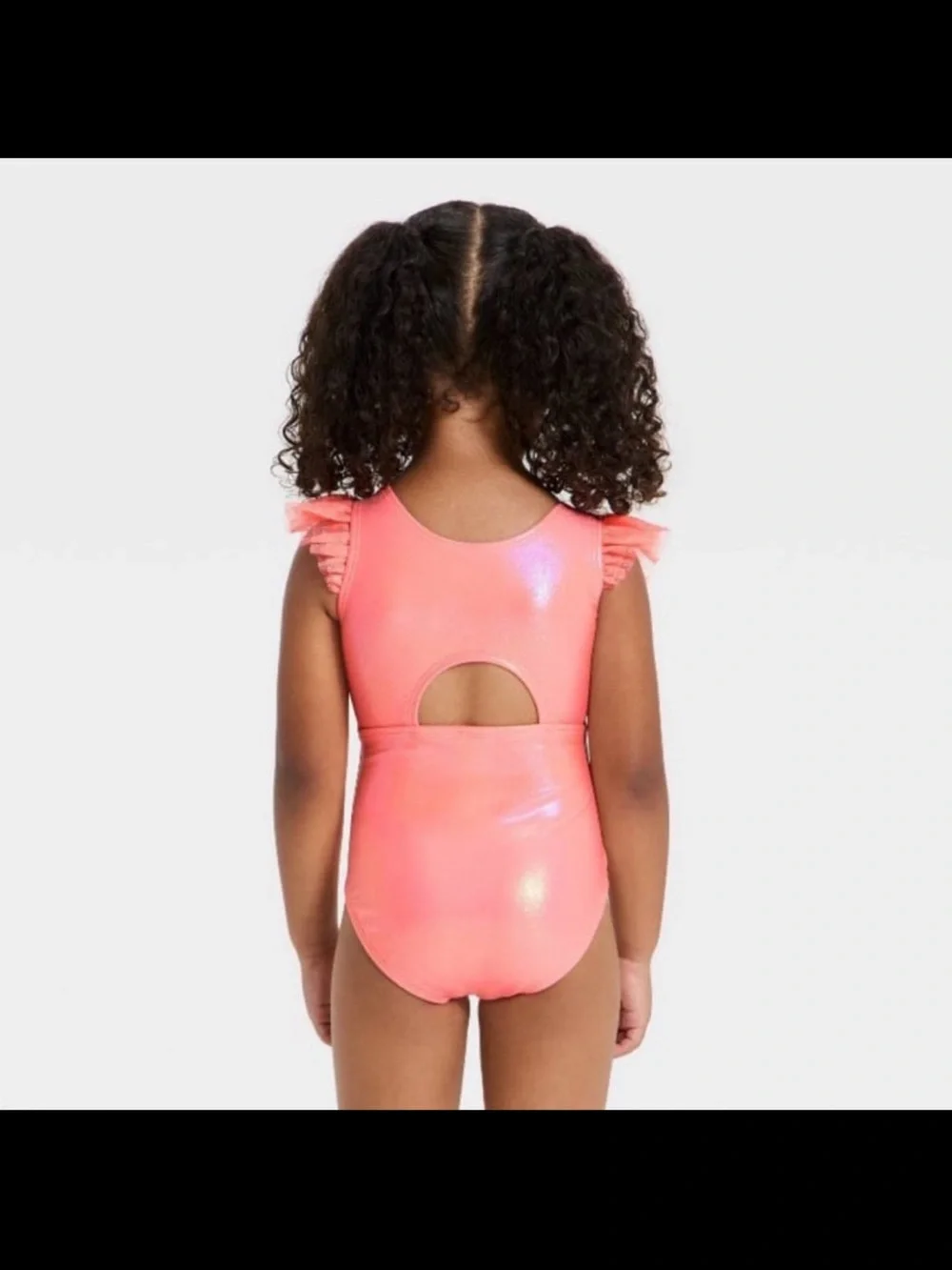 NWT Cat & Jack ™ Toddler Girls' One Piece Swimsuit - Coral Pink 5T - Picture 2 of 5